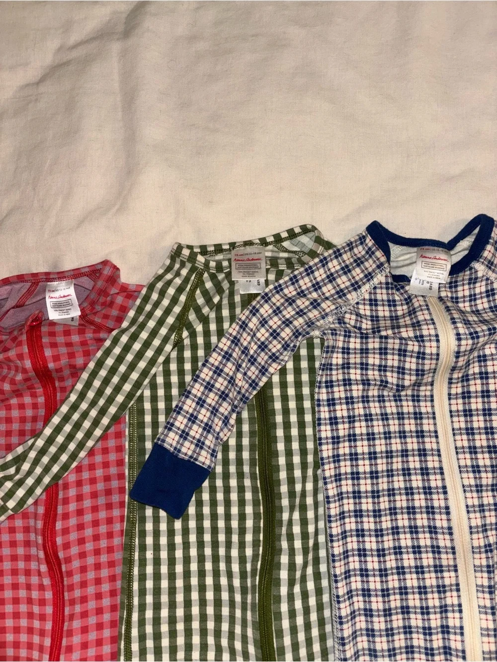 BUNDLE DEAL- Hanna Andersson One-Piece Footless Pajama - Red, Green, Blue